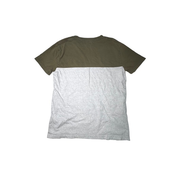Hollister‎ Colorblock T Shirt Olive Green Grey Short Sleeve XXS Cotton - Picture 2 of 3